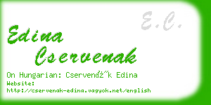 edina cservenak business card